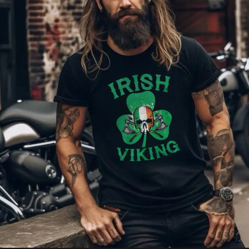 Viking Irish Viking Printed Men's T-shirt sold by Polyalien