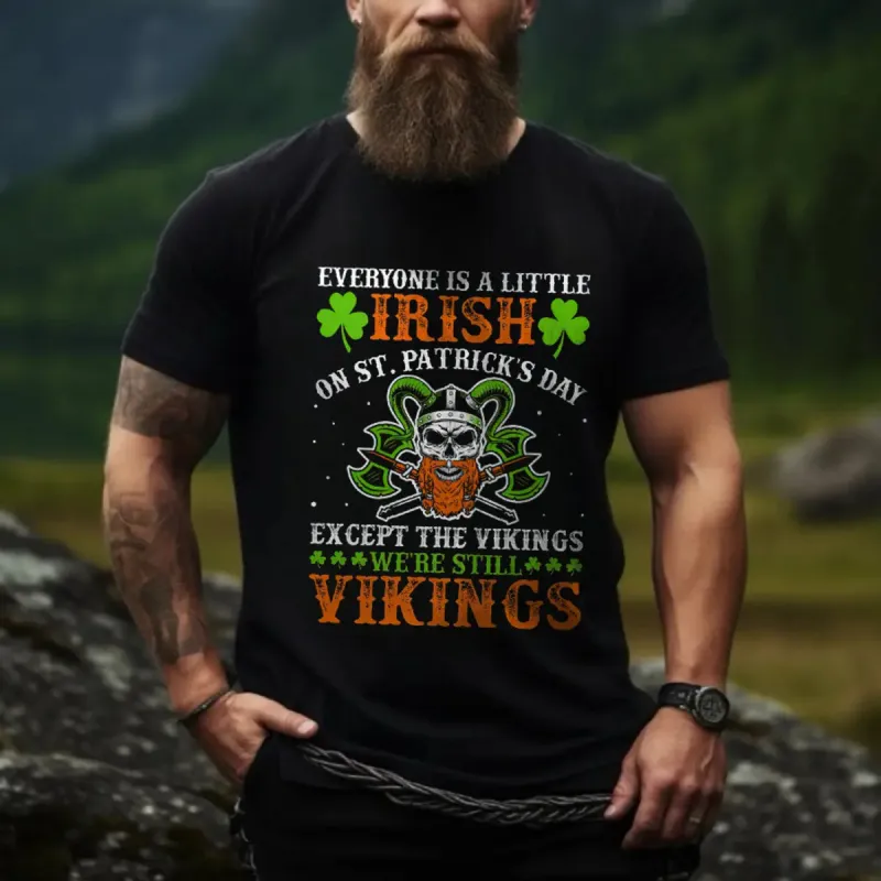 Viking Everyone Is A Little Irish Printed Men's T-shirt made by Polyalien