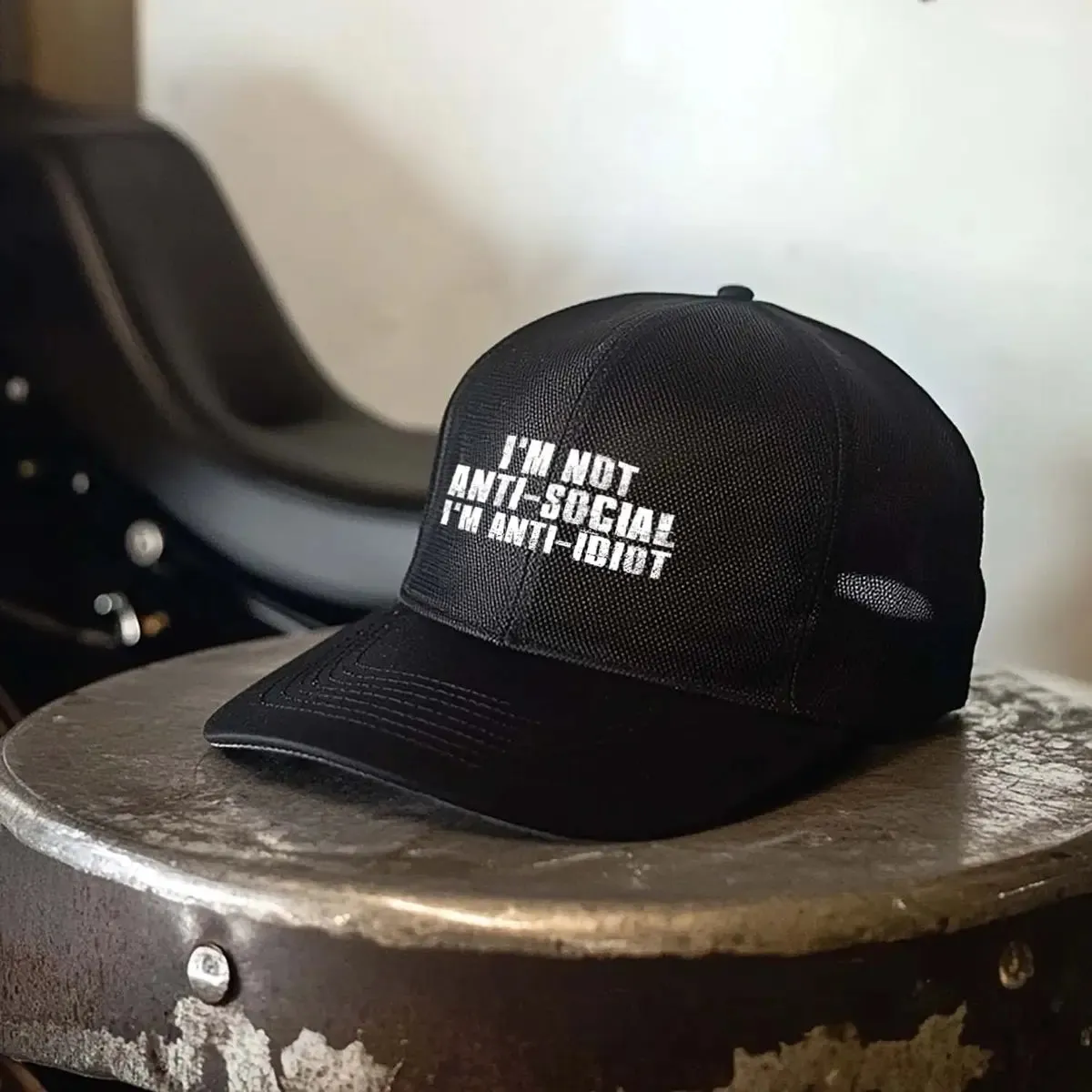 I'm Not Anti-Social I'm Anti-Idiot Printed Baseball Cap sold by Polyalien