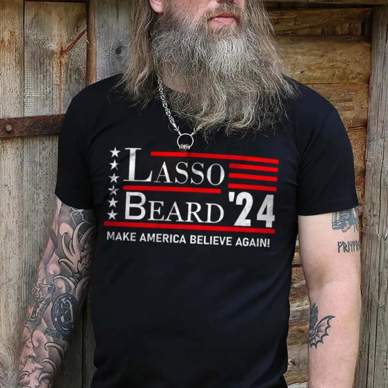 Viking Lasso Beard Printed Men's T-shirt sold by Polyalien