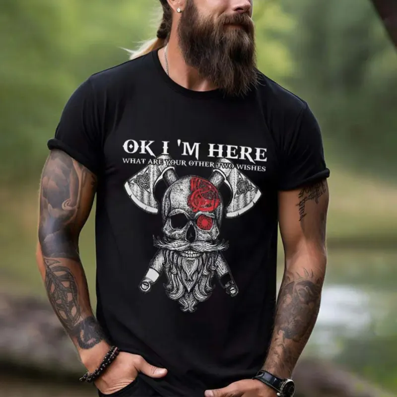 Viking OK I'm Here Printed Men's T-shirt sold by Polyalien
