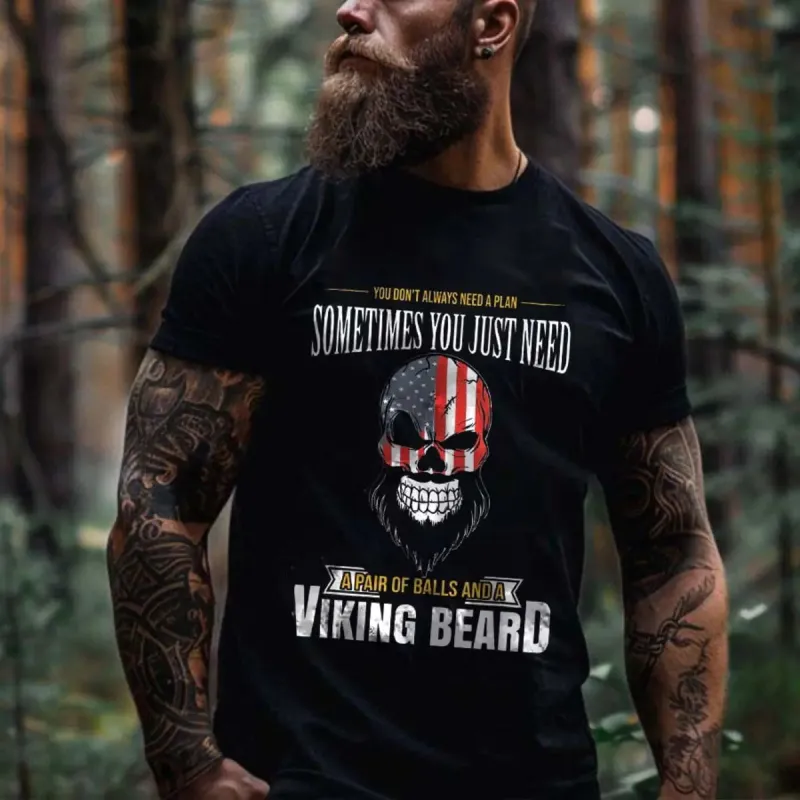 Viking You Don't Always Need A Plan Printed Men's T-shirt sold by Polyalien