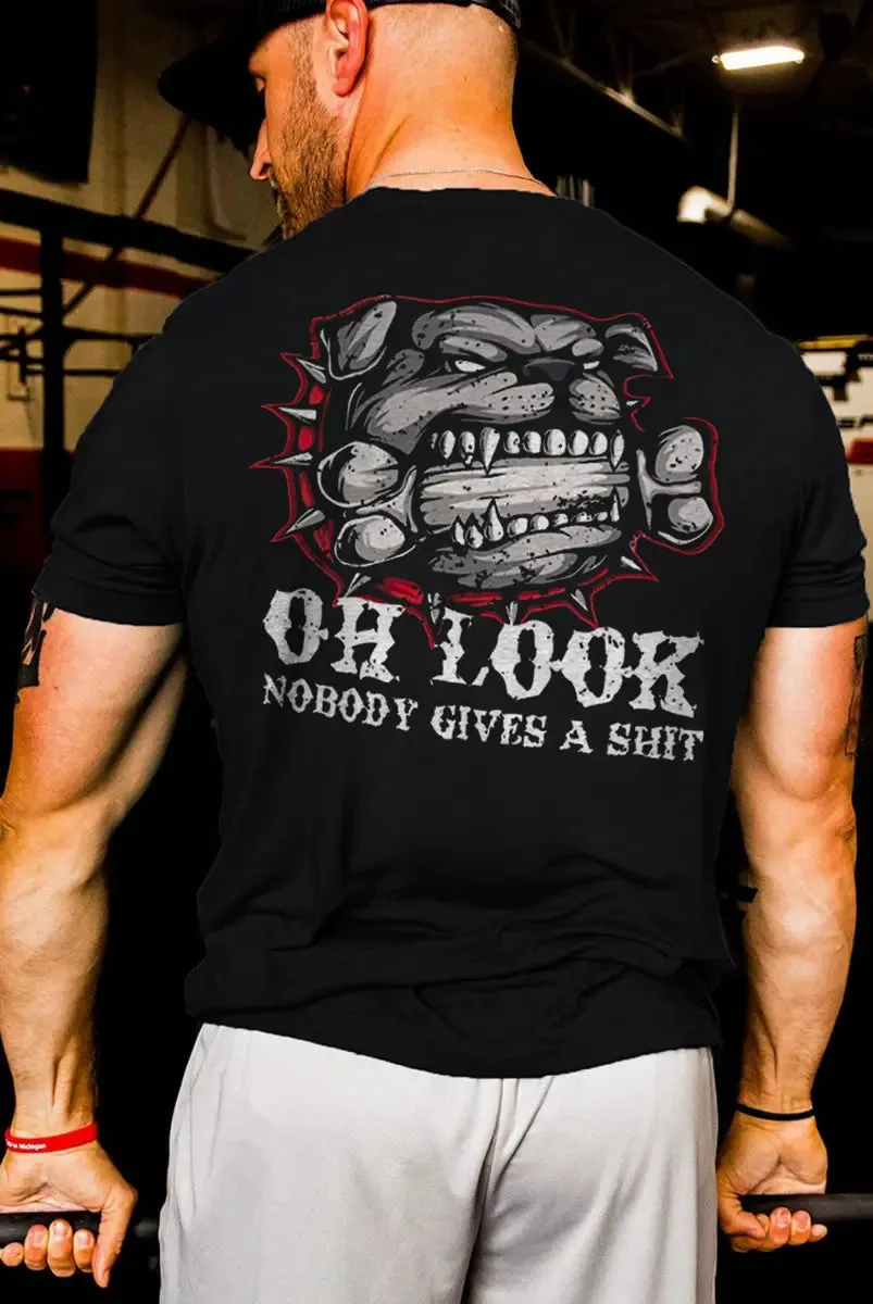 Oh Look Nobody Gives A Shit Printed Men's T-shirt sold by Polyalien