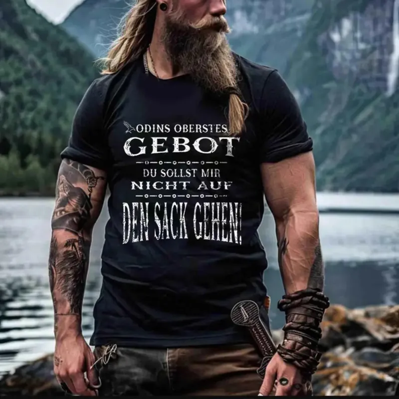 Viking Odins Oberstes Gebot Printed Men's T-shirt sold by Polyalien
