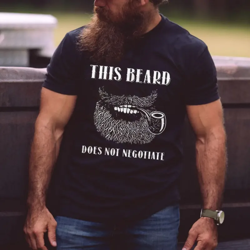 Viking This Beard Does Not Negotiate Printed Men's T-shirt sold by Polyalien