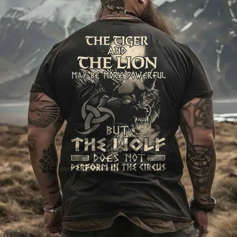 Viking The Tiger And The Lion May Be More Powerful Printed Men's T-shirt sold by Polyalien