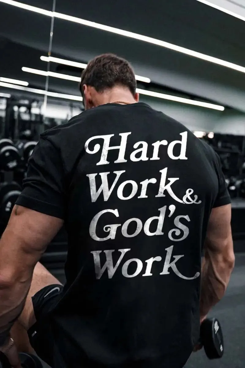 Hard Work & God's Work Printed Men's T-shirt sold by Polyalien