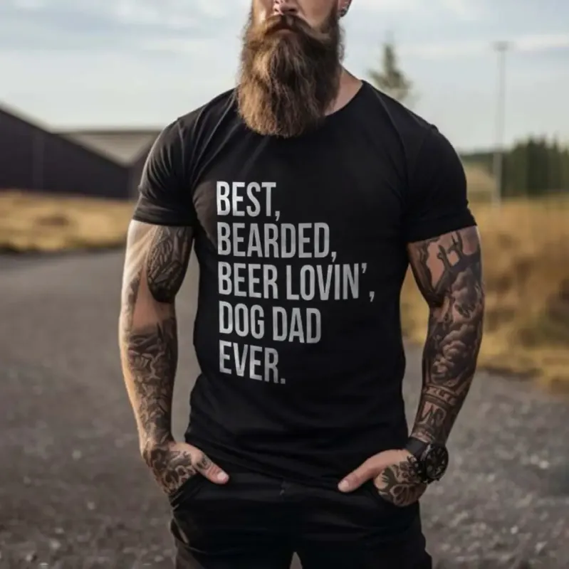 Viking Best, Bearded, Beer Lovin' Gog Dad Ever Printed Men's T-shirt sold by Polyalien