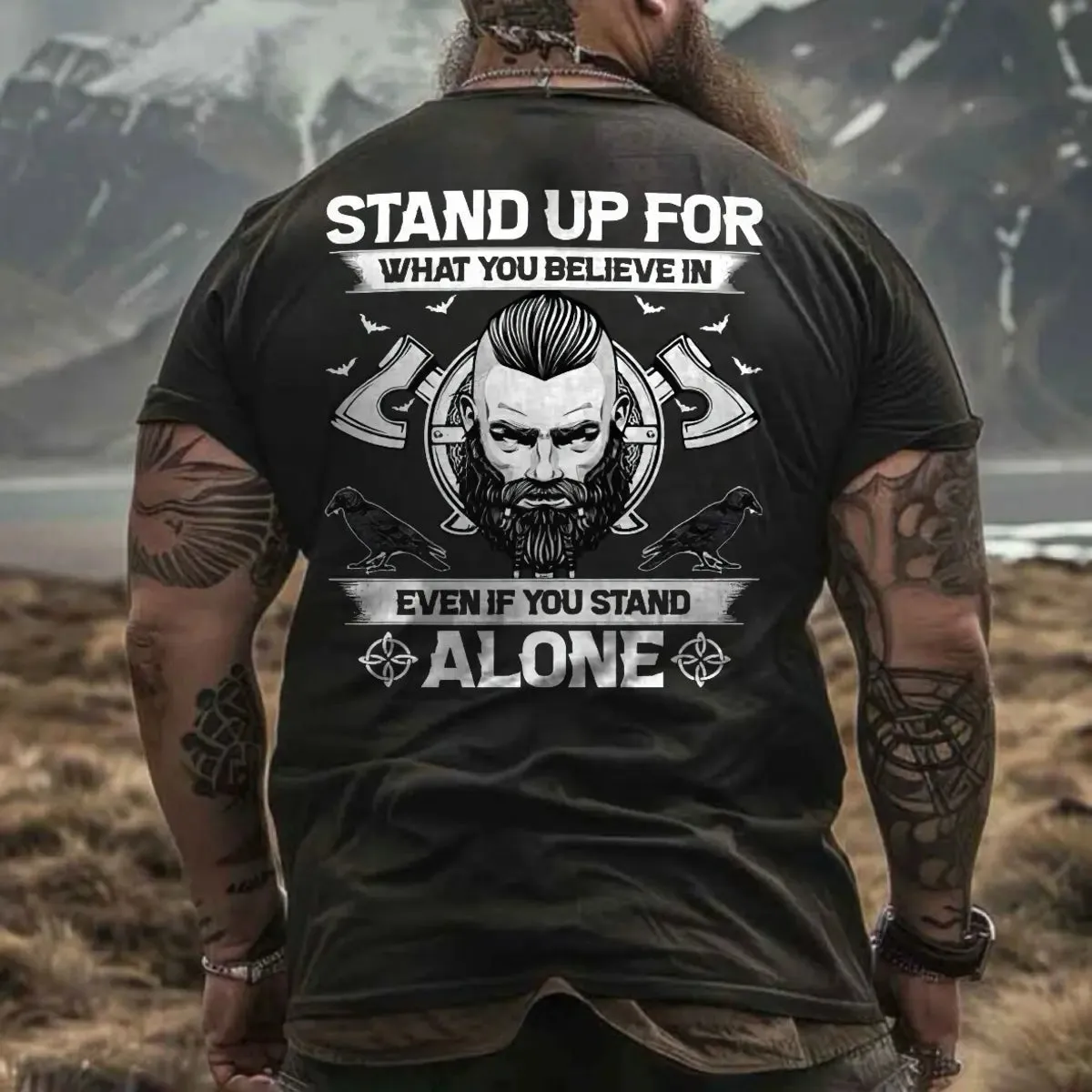 Viking Stand Up For What You Believe In Printed Men's T-shirt sold by Polyalien