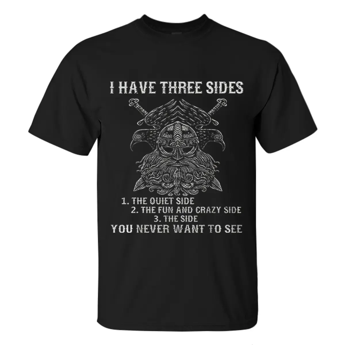 Viking I Have Three Sides Printed Men's T-shirt sold by Polyalien product image thumbnail 2