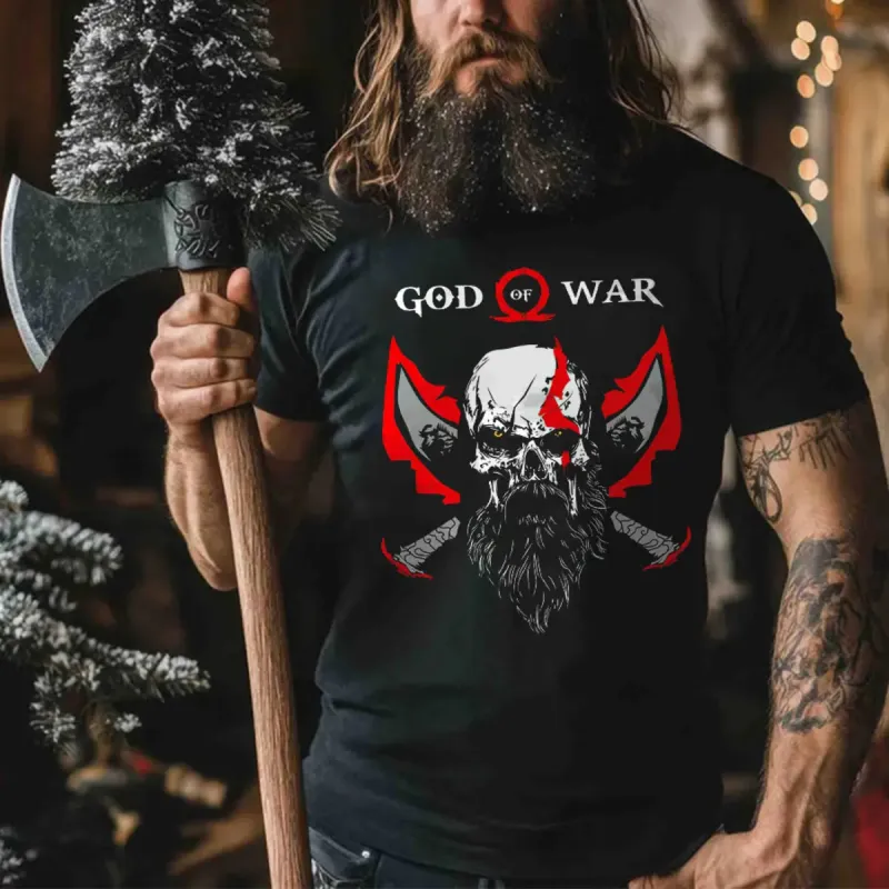 Viking God Of War Printed Men's T-shirt sold by Polyalien