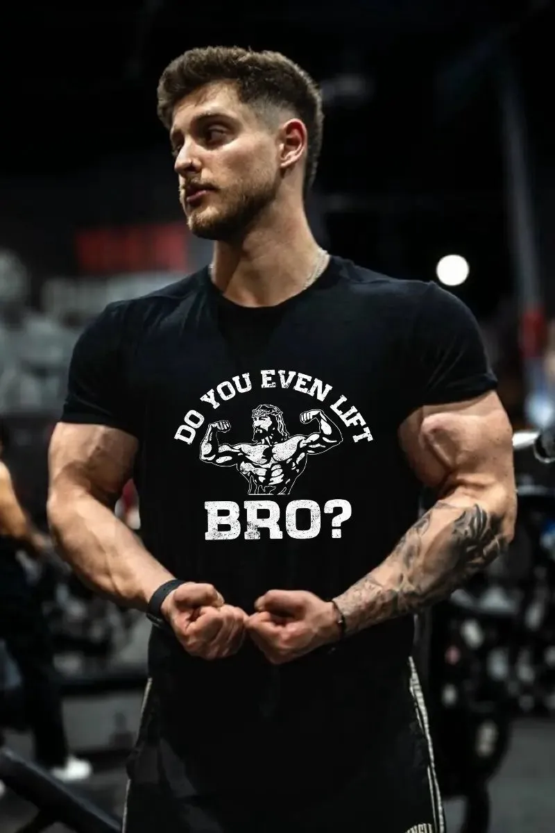 Do You Even Lift Bro? Printed Men's T-shirt sold by Polyalien