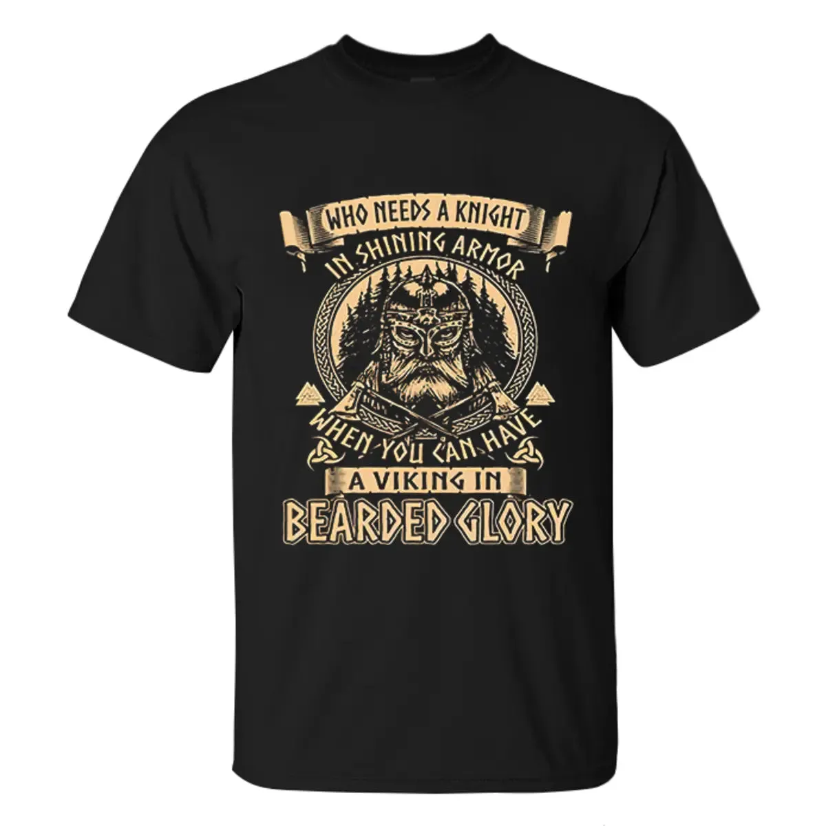 Viking Who Needs A Knight In Shining Armor Printed Men's T-shirt sold by Polyalien product image thumbnail 2