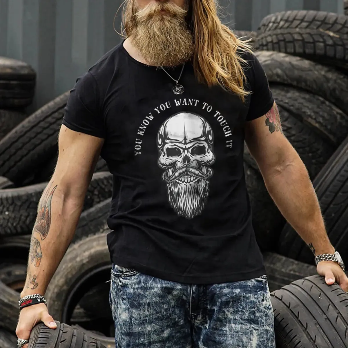 Viking You Know You Want To Touch It Printed Men's T-shirt sold by Polyalien