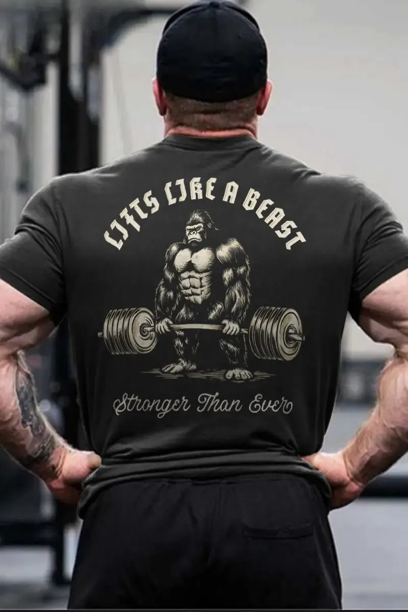 Lifts Like A Beast Printed Men's T-shirt sold by Polyalien product image thumbnail 3