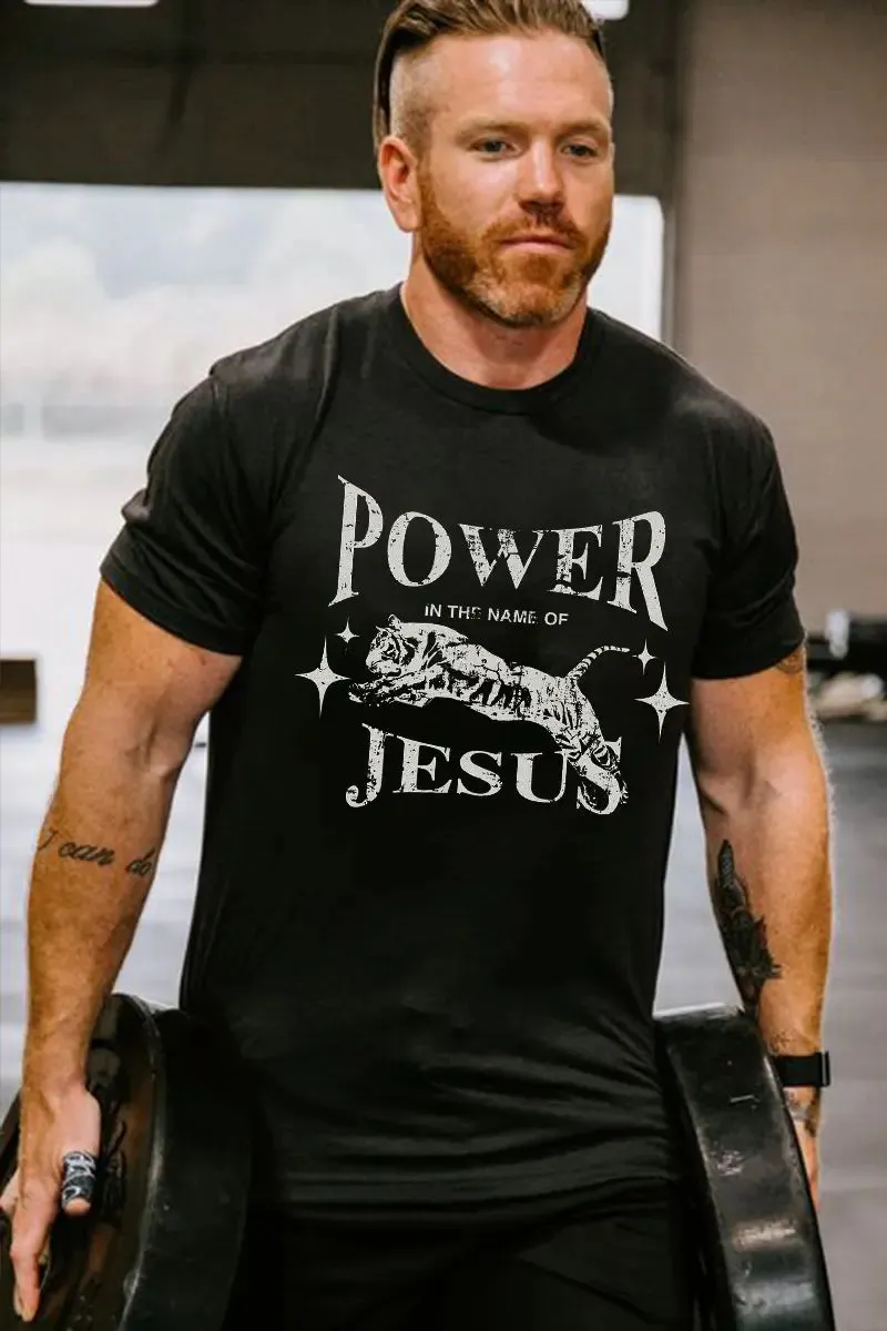 Power In The Name Of Jesus Printed Men's T-shirt sold by Polyalien product image thumbnail 2