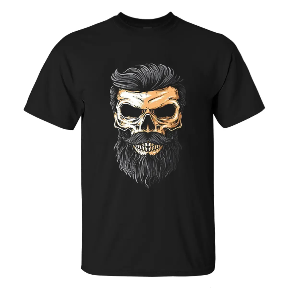 Viking Bearded Skull Printed Men's T-shirt sold by Polyalien product image thumbnail 2
