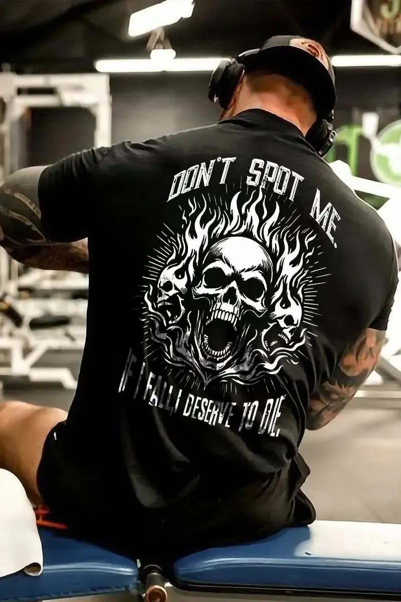 Don't Spot Me If I Fall I Deserve To Die Printed Men's T-shirt sold by Polyalien product image thumbnail 2