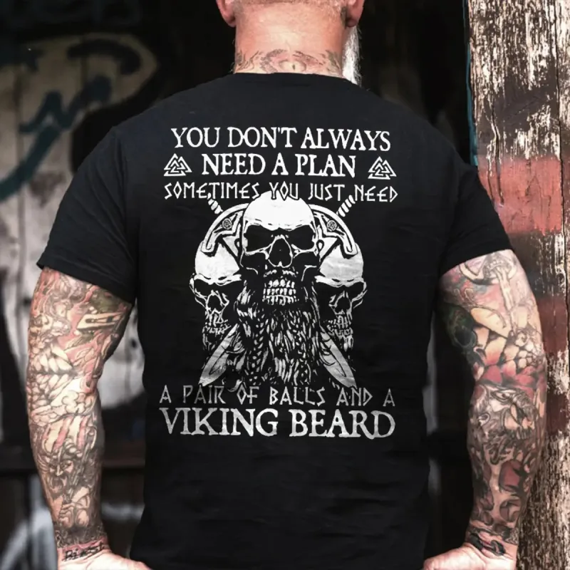 Viking You Don't Always Need A Plan Printed Men's T-shirt sold by Polyalien
