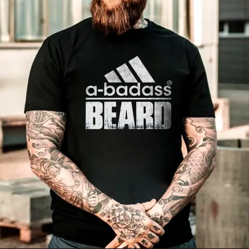 Viking A-Badass Beard Printed Men's T-shirt sold by Polyalien