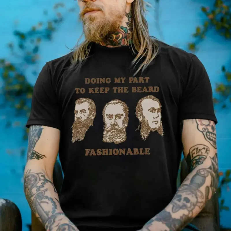 Viking Doing My Part To Keep The Beard Fashionable Printed Men's T-shirt sold by Polyalien