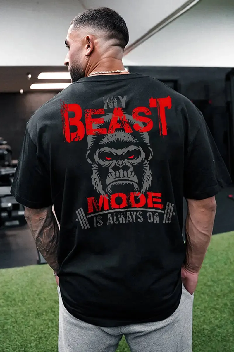 My Beast Mode Is Always On Printed Men's T-shirt sold by Polyalien product image thumbnail 2