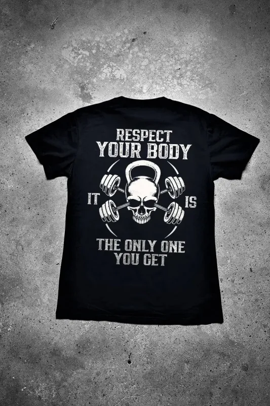 Respect Your Body It Is The Only One You Get Printed Men's T-shirt sold by Polyalien