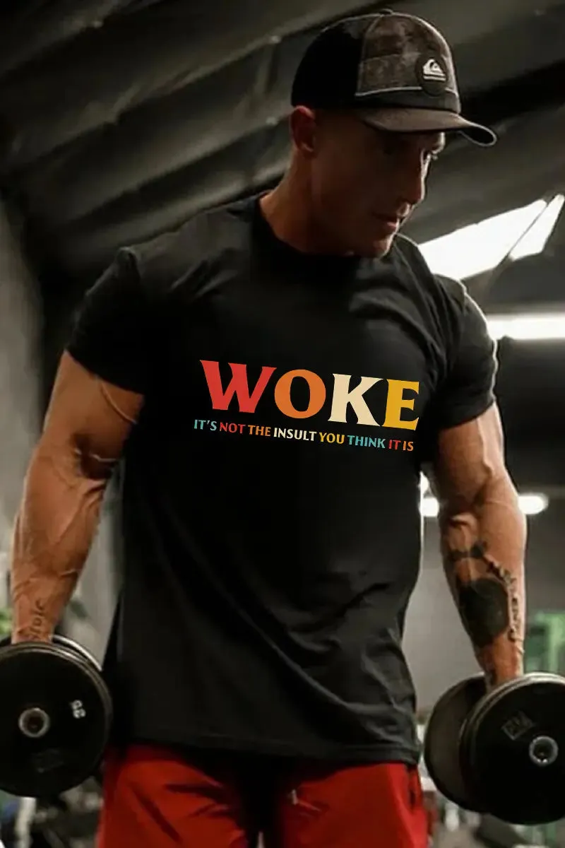 Woke It's Not The Insult You Think It Is Printed Men's T-shirt sold by Polyalien product image thumbnail 2