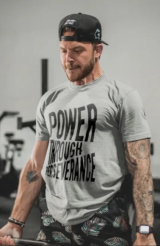 Power Through Perseverance Printed Men's T-shirt sold by Polyalien