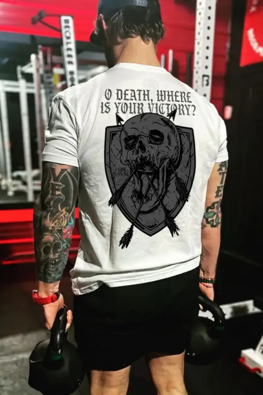 Death, Where Is Your Victory Printed Men's T-shirt sold by Polyalien