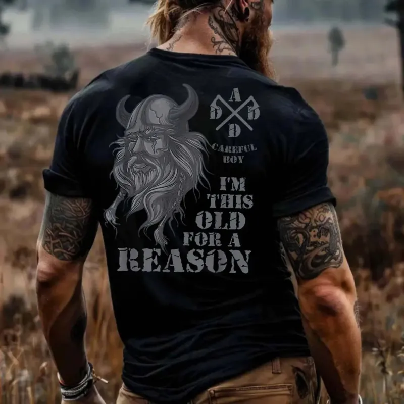 Viking I'm This Old For A Reason Printed Men's T-shirt sold by Polyalien