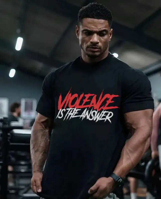Violence Is The Answer Printed Men's T-shirt sold by Polyalien