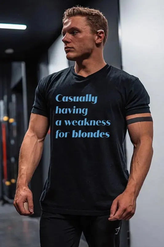 Casually Having A Weakness For Blondes Printed Men's T-shirt sold by Polyalien