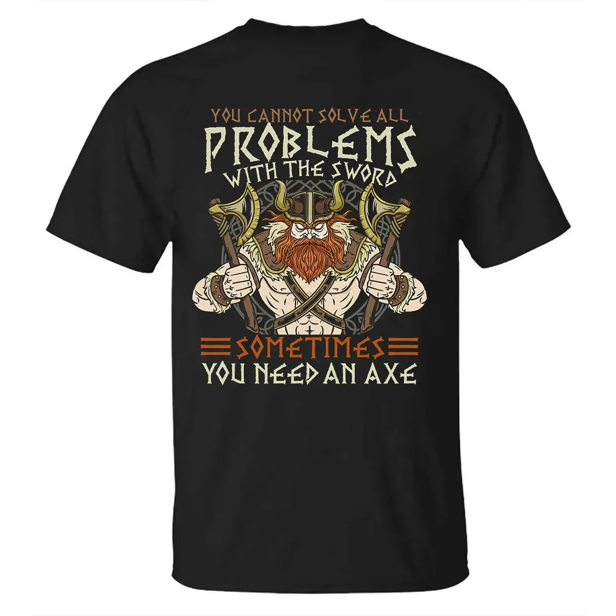 Viking You Cannot Solve All Problems With The Sword Printed Men's T-shirt sold by Polyalien product image thumbnail 2