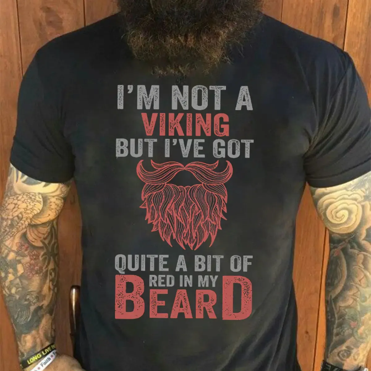 Viking I'm Not A Viking But I've Got Quite A Bit Of Red In My Beard Printed Men's T-shirt sold by Polyalien