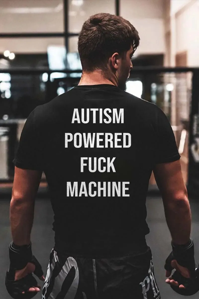 Autism Powered F*ck Machine Printed Men's T-shirt sold by Polyalien