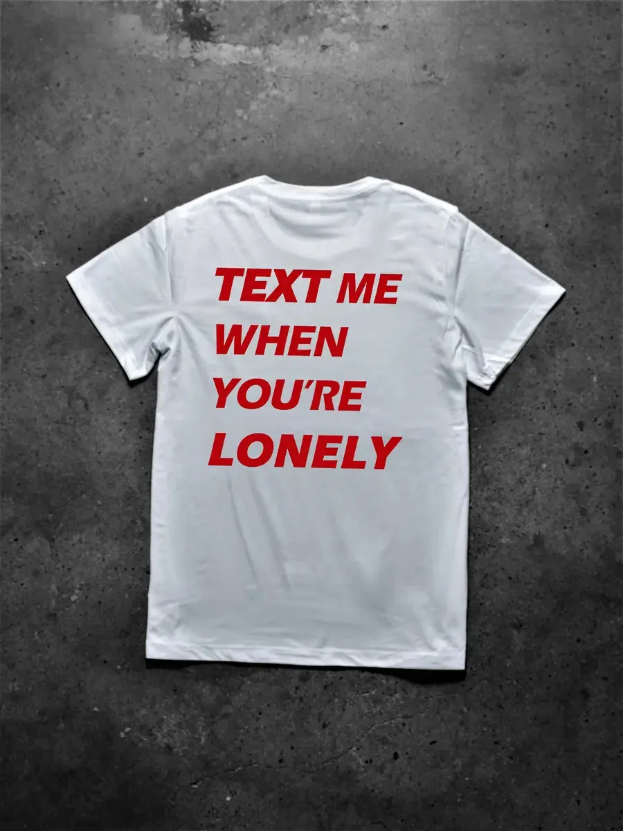 Text Me When You're Lonely Printed Men's T-shirt sold by Polyalien product image thumbnail 2
