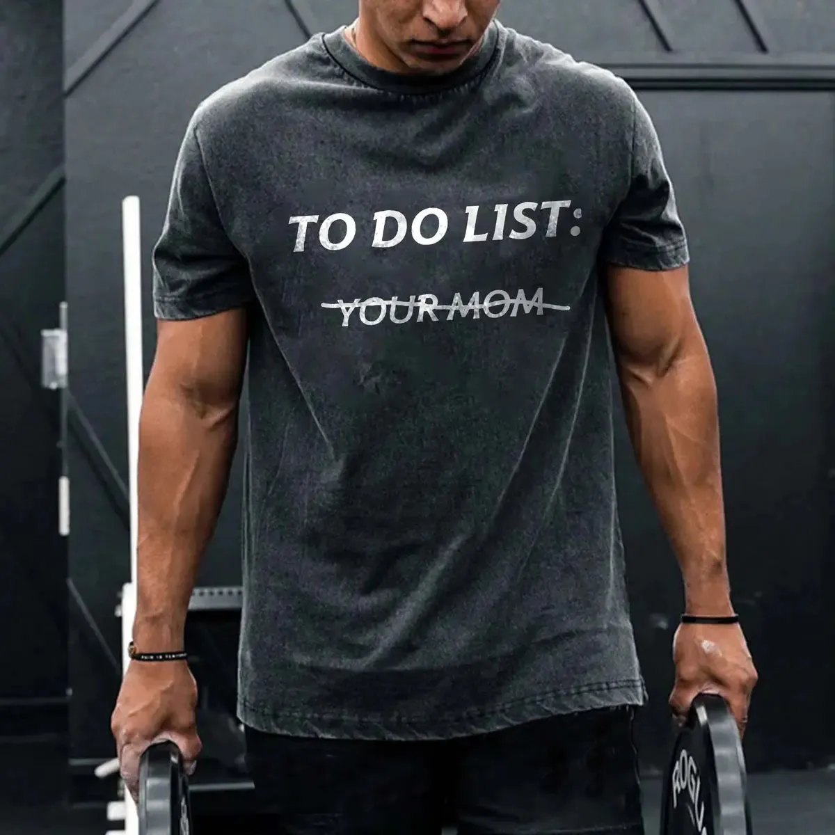 To Do List: Your Mom Printed Washed T-Shirt sold by Polyalien