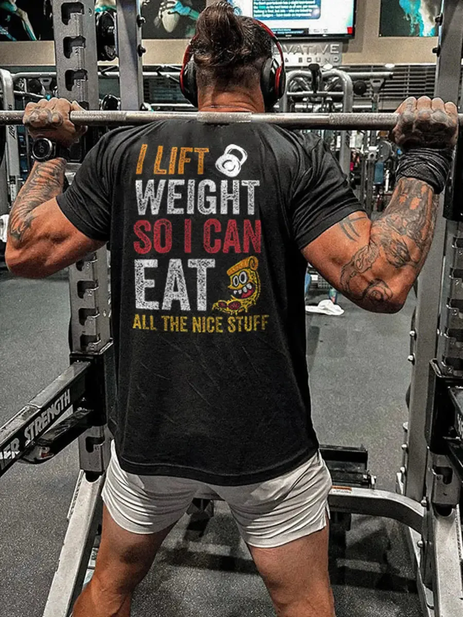 Lift Weight So I Can Eat All The Nice Stuff Printed Men's T-shirt sold by Polyalien product image thumbnail 3