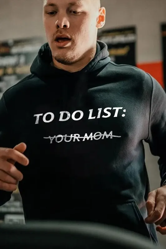 To Do List: Your Mom Printed Oversized Men's Hoodie made by Polyalien