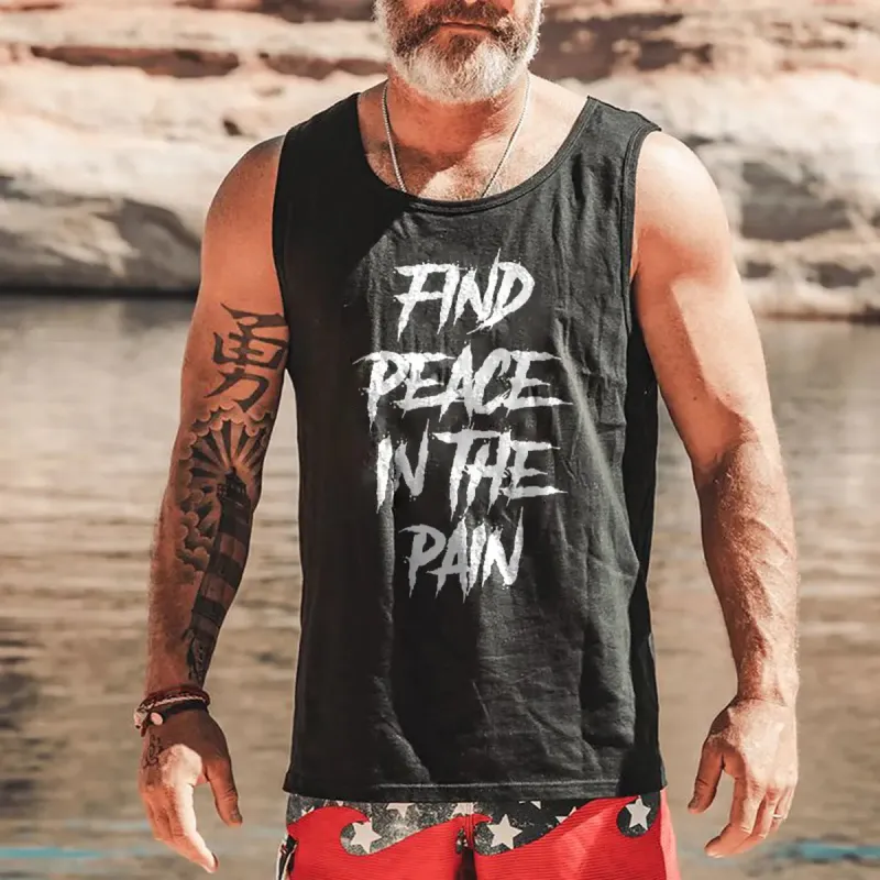 Find Peace In The Pain Printed Men's Vest sold by Polyalien