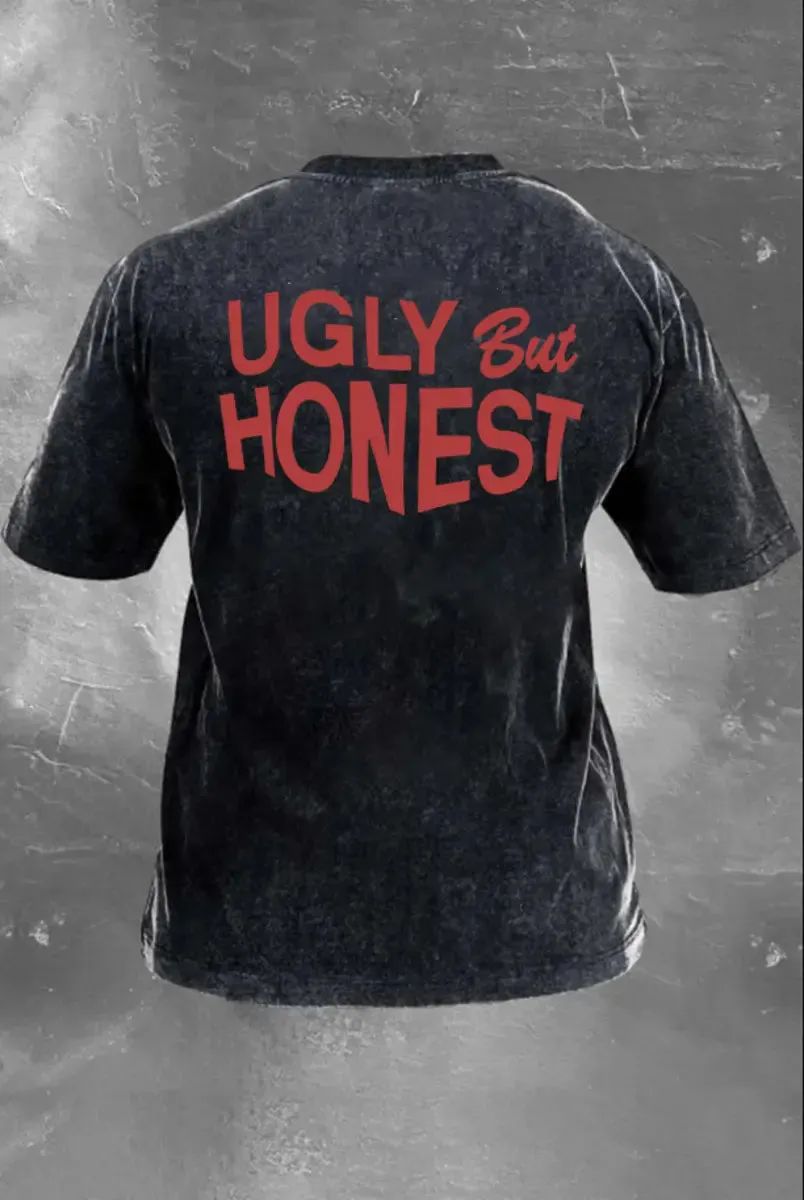 Ugly But Honest Printed Washed T-Shirt sold by Polyalien