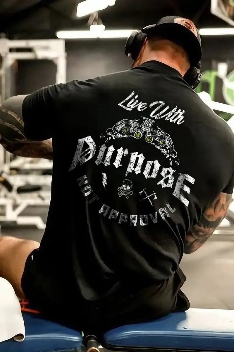 Live With Purpose Not Approval Printed Men's T-shirt sold by Polyalien product image thumbnail 2