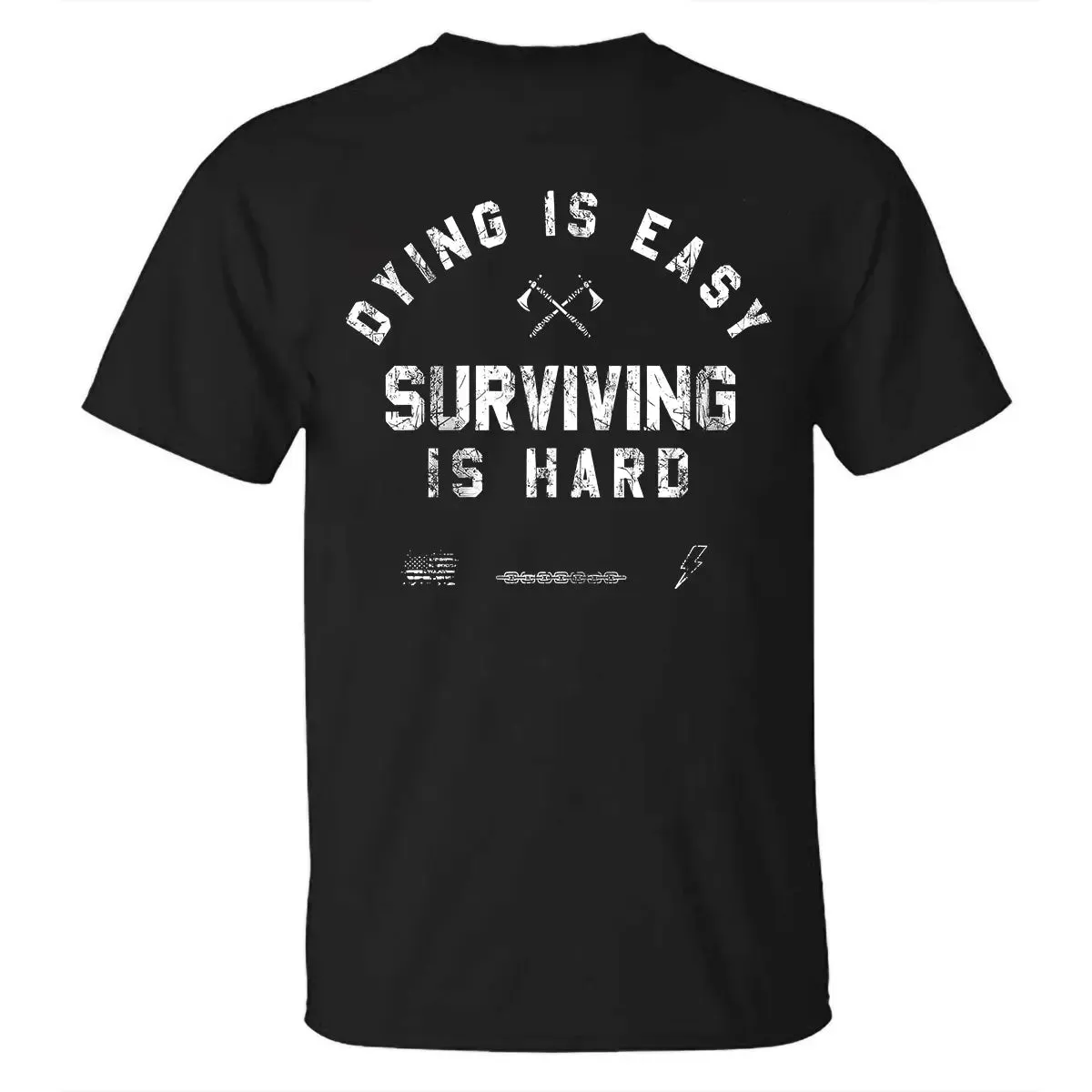 Dying Is Easy Surviving Is Hard Printed Men's T-shirt sold by Polyalien product image thumbnail 3