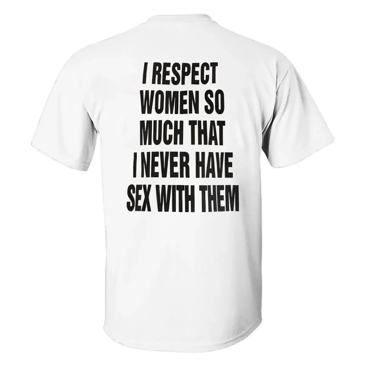 I Respect Women So Much That I Never Have Sex With Them Printed Men's T-shirt sold by Polyalien product image thumbnail 2