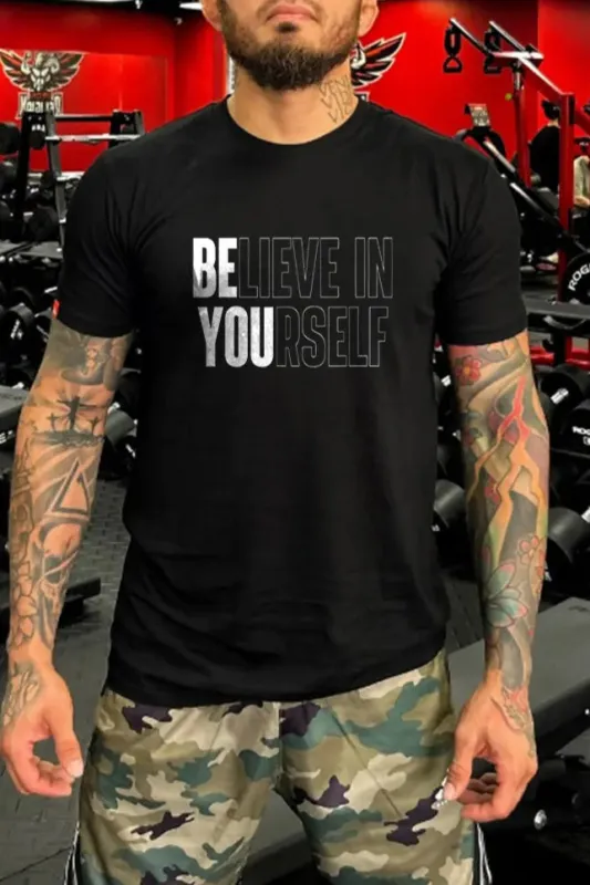 Believe In Yourself Printed Men's T-shirt made by Polyalien