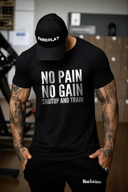 No Pain No Gain Printed Men's T-shirt sold by Polyalien