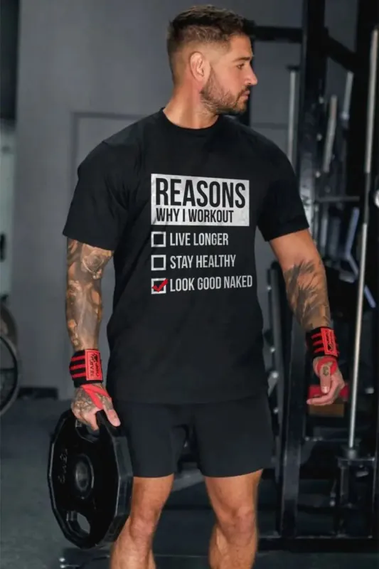 Reasons Why I Workout Printed Men's T-shirt sold by Polyalien