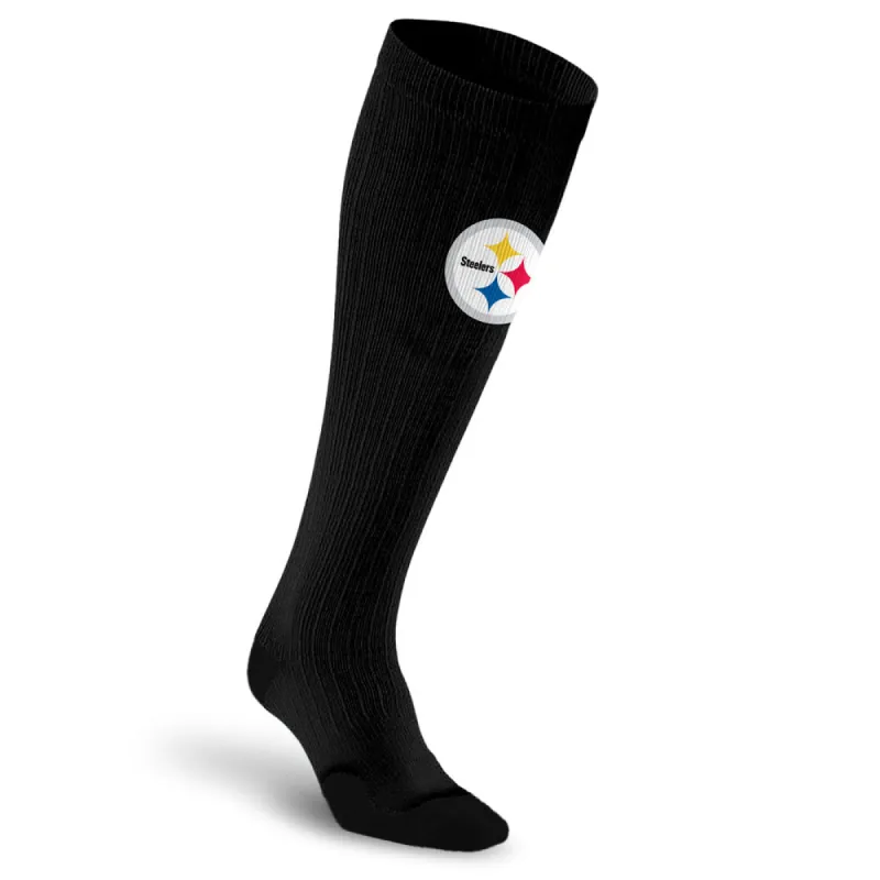 NFL Black Compression Socks, Pittsburgh Steelers sold by Pro Compression