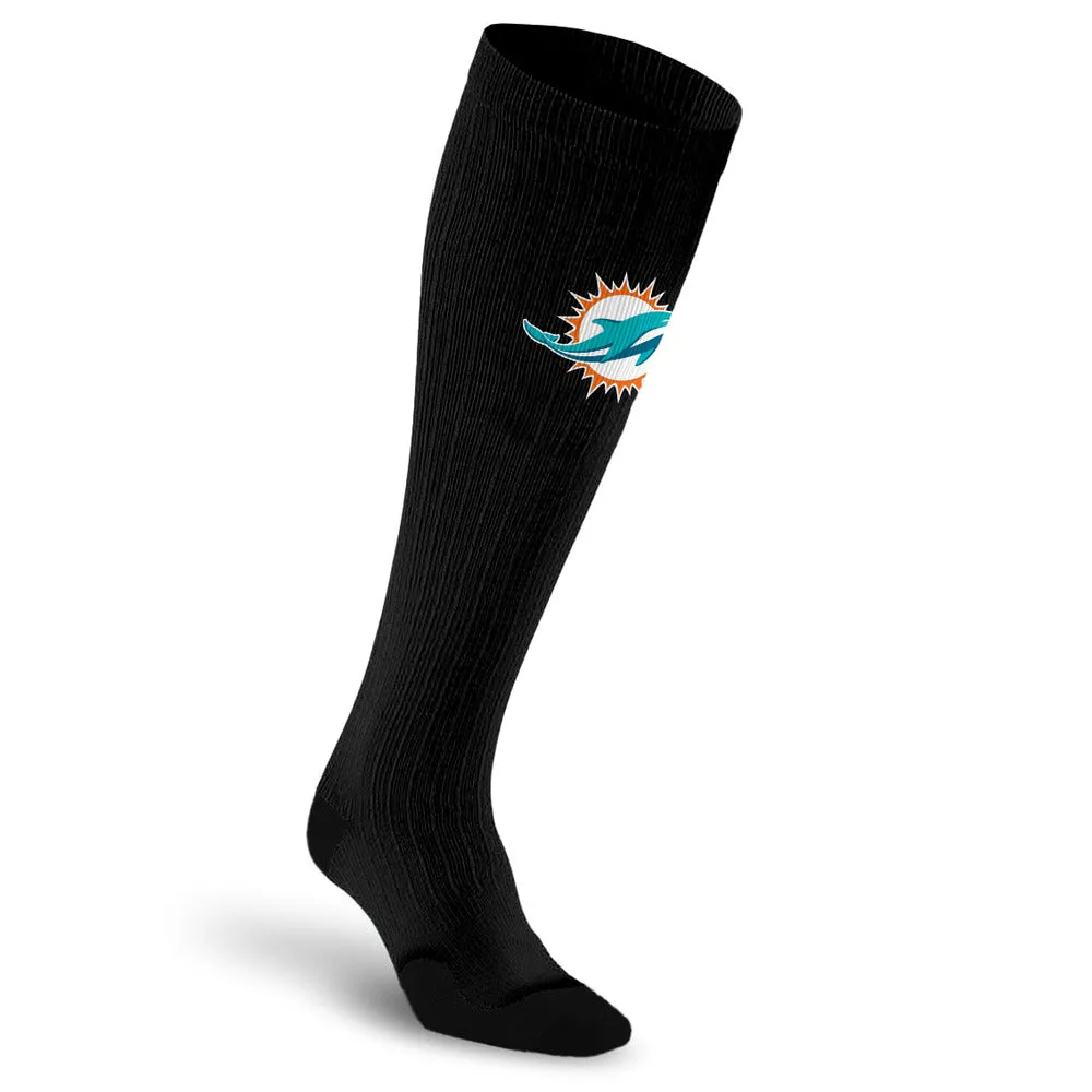 NFL Black Compression Socks, Miami Dolphins sold by Pro Compression